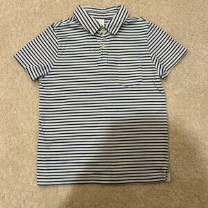 Hanna Andersson Boy’s Blue and White Striped Polo in Size 6-7